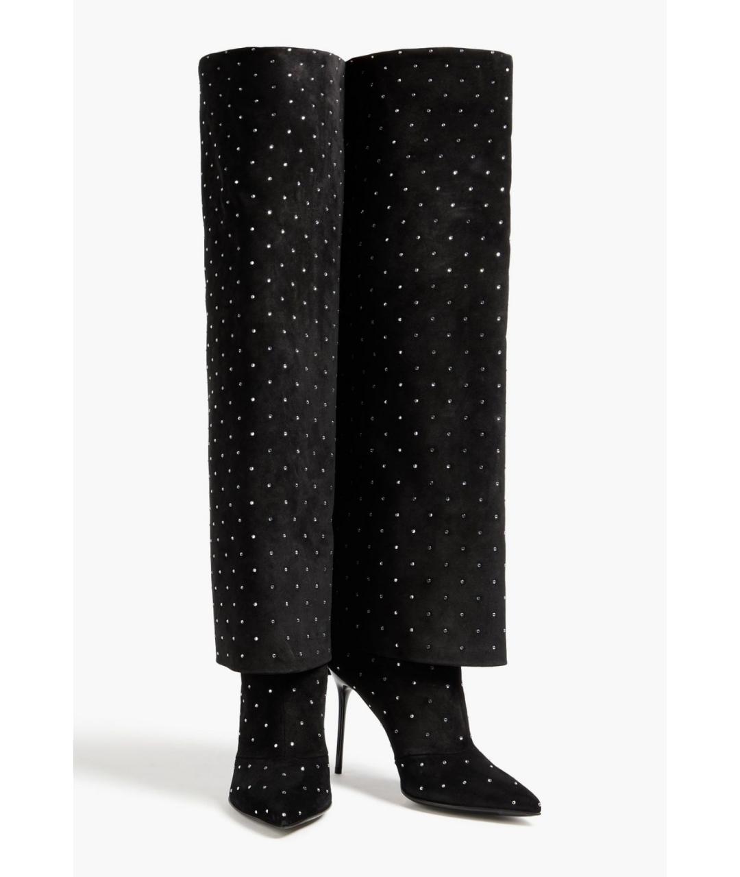 BALMAIN Черные замшевые ботфорты, фото 2