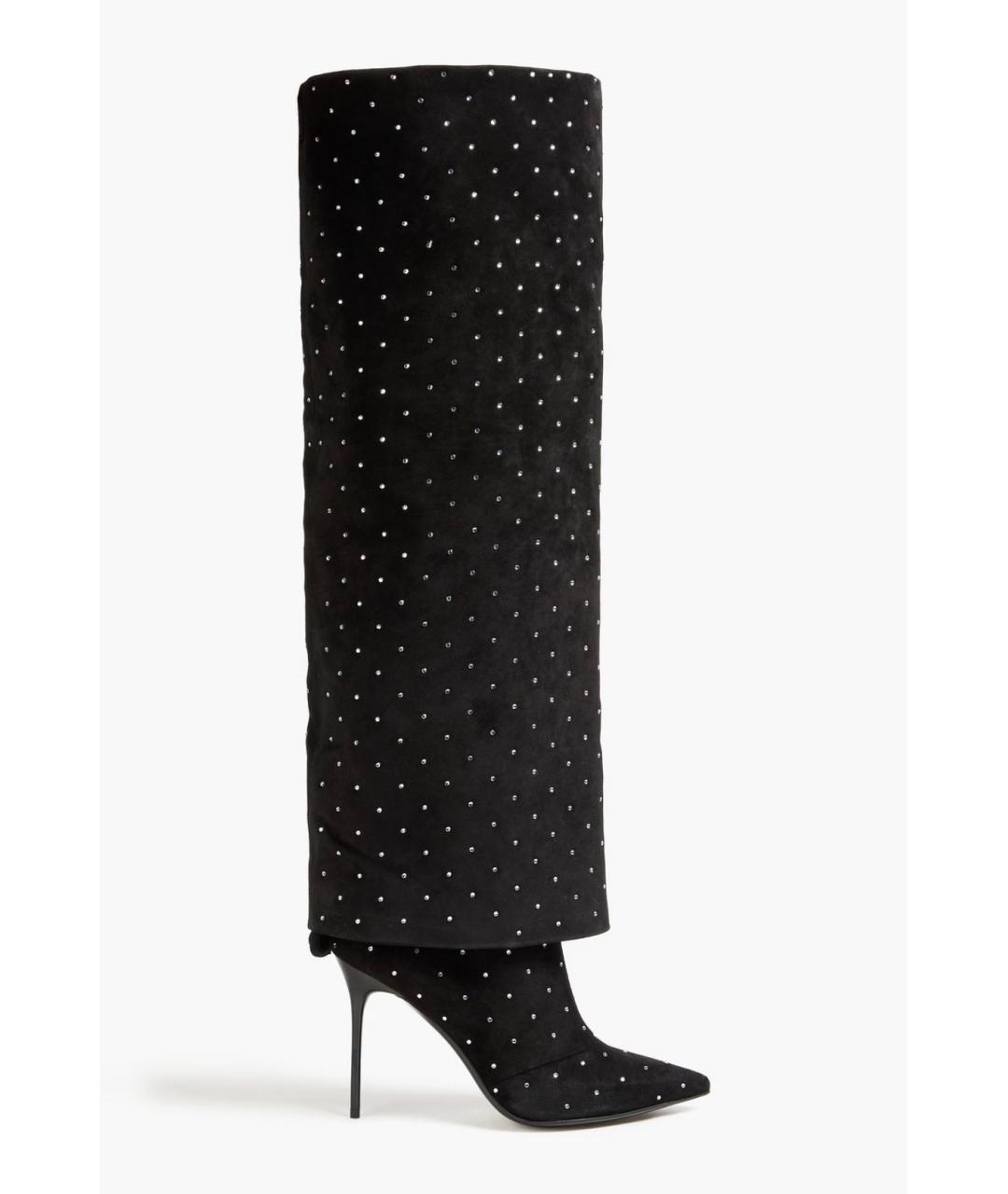 BALMAIN Черные замшевые ботфорты, фото 7