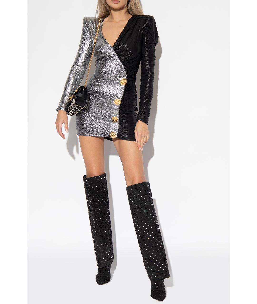 BALMAIN Черные замшевые ботфорты, фото 6