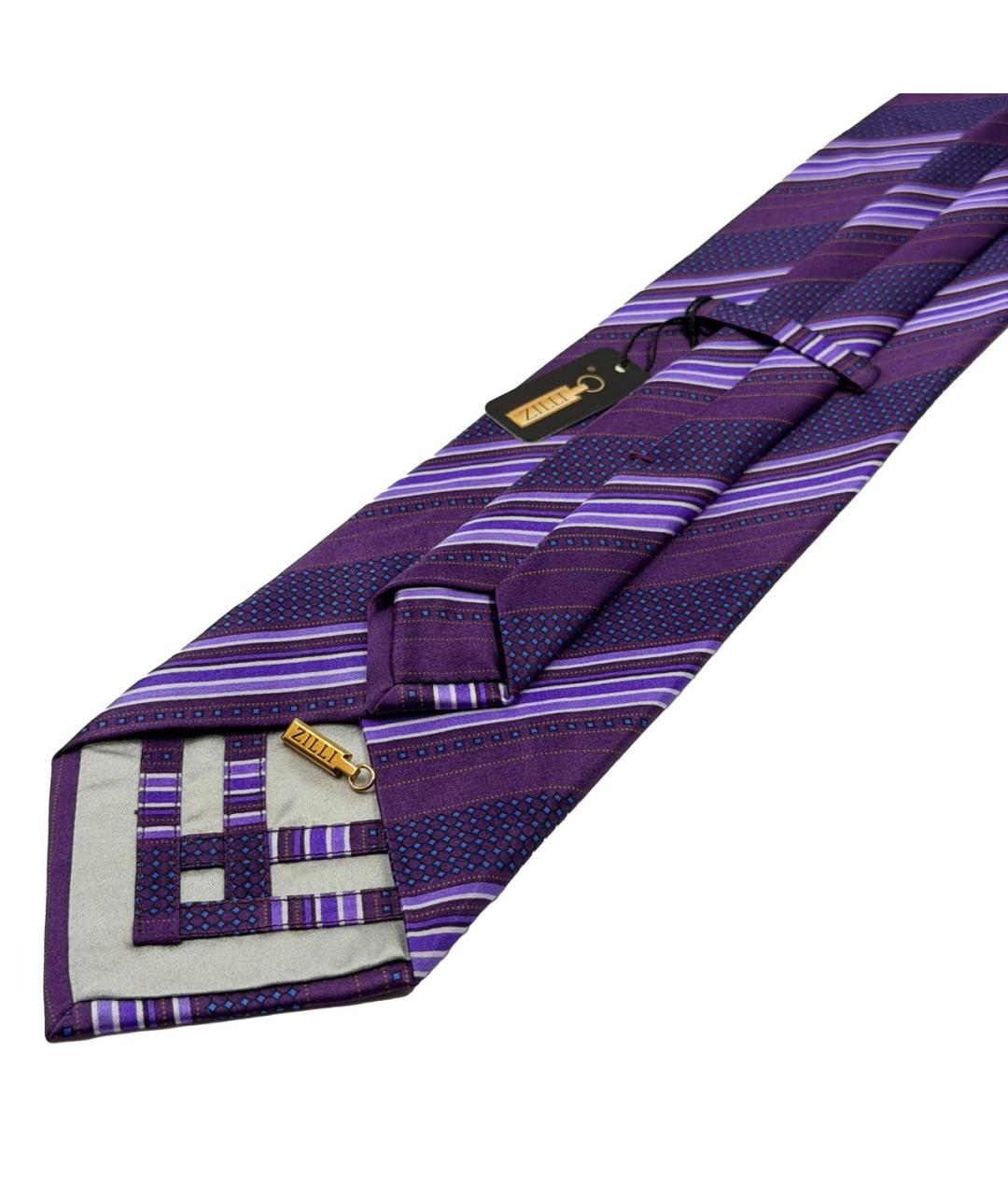 ZILLI Фиолетовый шелковый галстук, фото 3