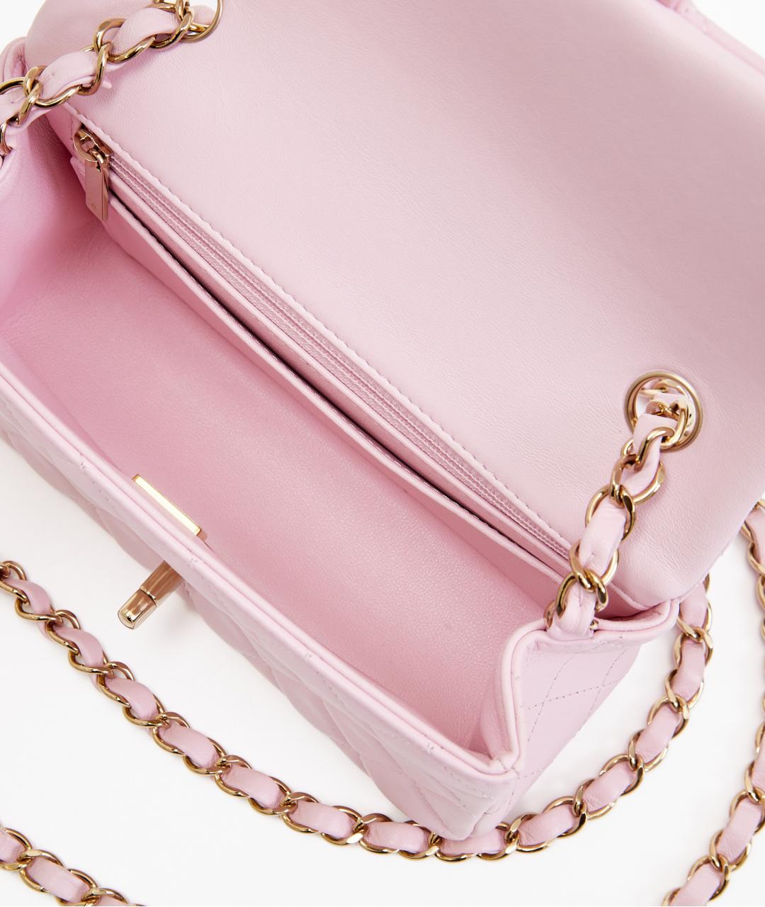 CHANEL Розовая кожаная сумка через плечо, фото 4