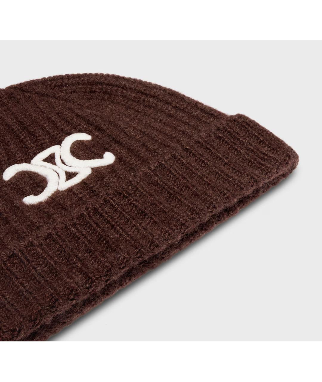 CELINE Коричневая кашемировая шапка, фото 3