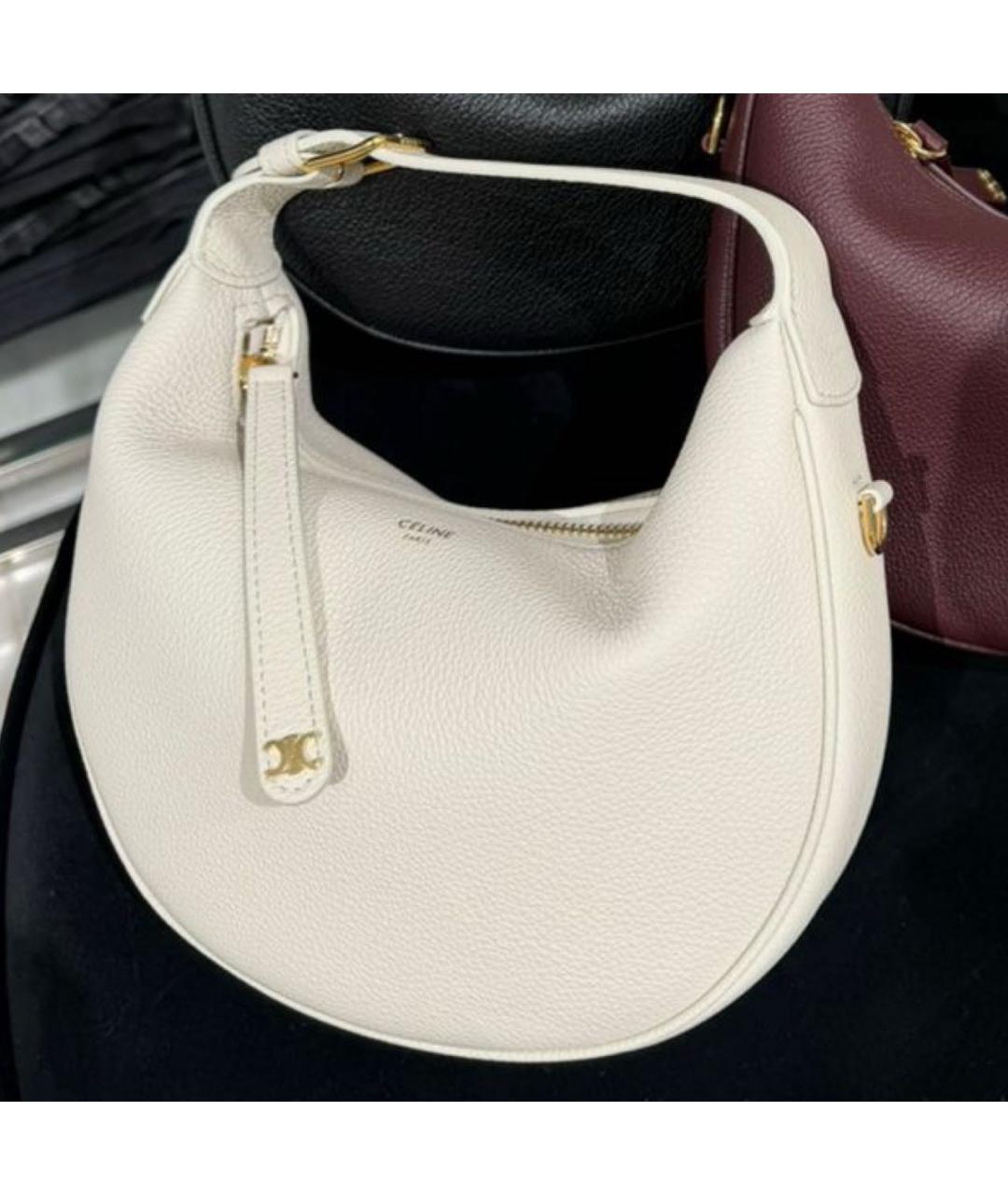 CELINE Белая кожаная сумка через плечо, фото 2