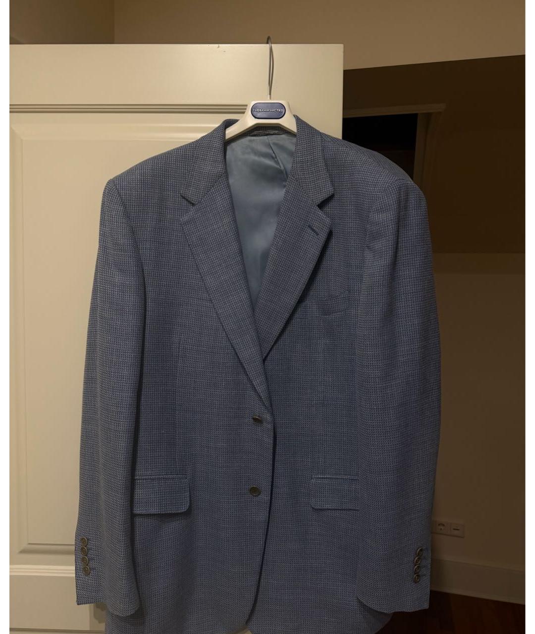 CANALI Синий шерстяной пиджак, фото 4