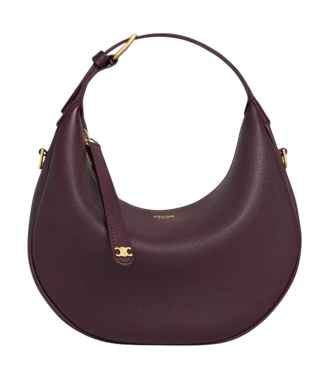 CELINE Бордовая кожаная сумка через плечо, фото 1