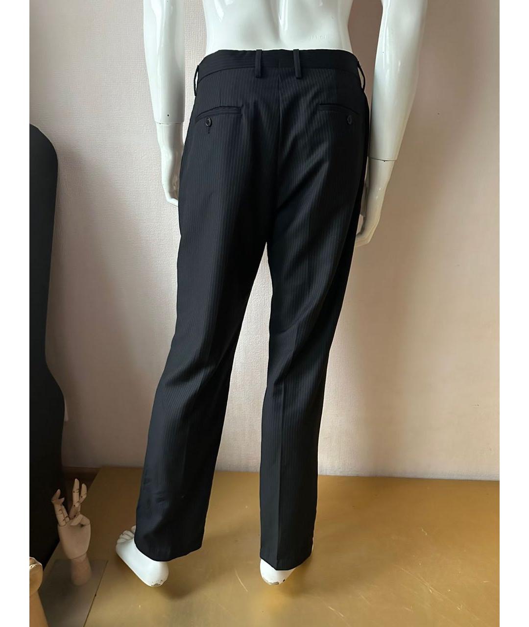 CALVIN KLEIN Черные шерстяные классические брюки, фото 8