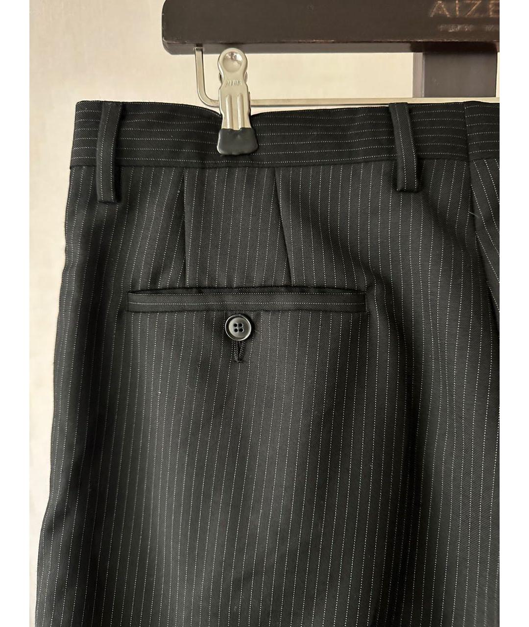 CALVIN KLEIN Черные шерстяные классические брюки, фото 3