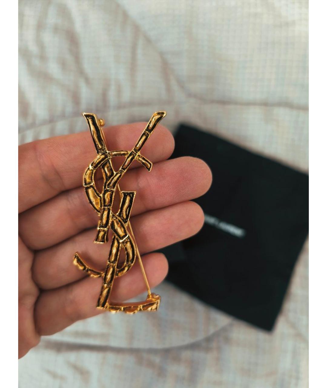 SAINT LAURENT Золотая металлическая булавка / брошь, фото 4