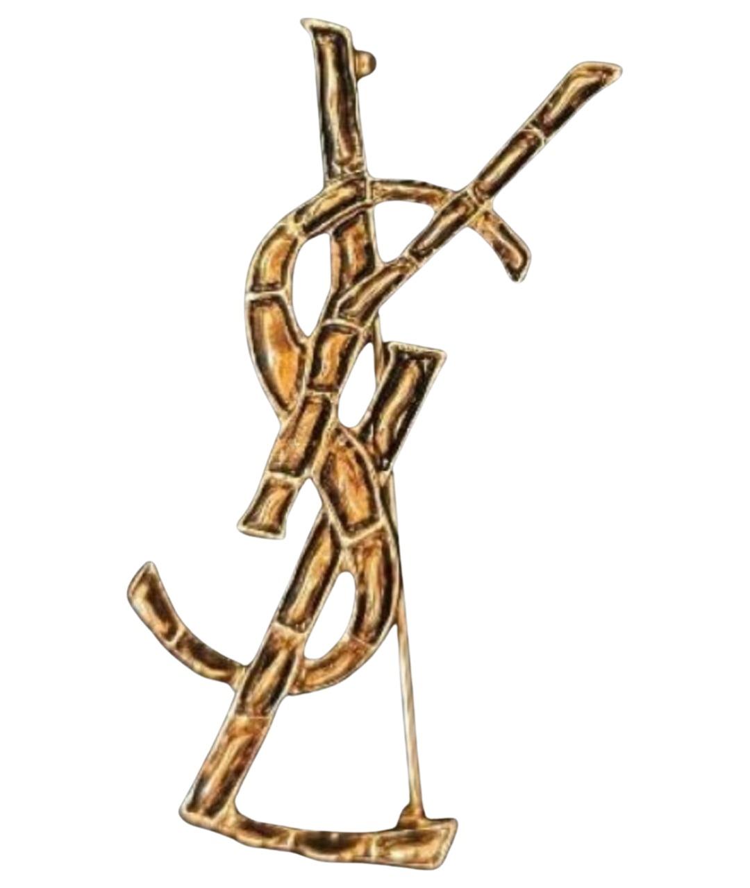 SAINT LAURENT Золотая металлическая булавка / брошь, фото 1