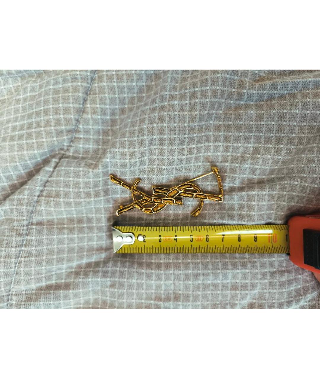 SAINT LAURENT Золотая металлическая булавка / брошь, фото 5