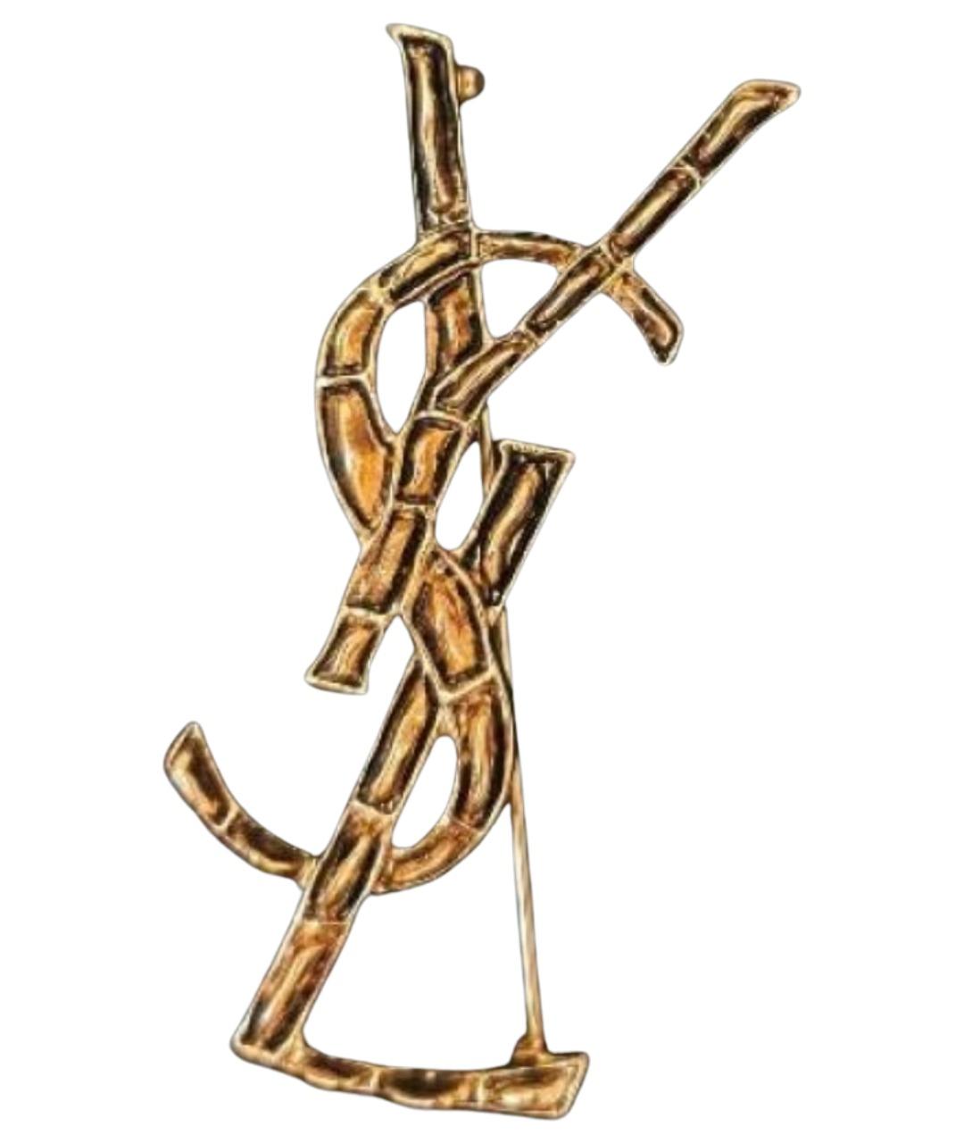 SAINT LAURENT Золотая металлическая булавка / брошь, фото 6