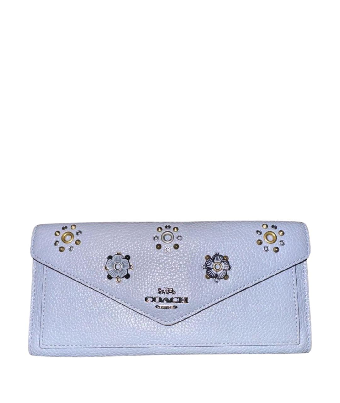 COACH Голубой кожаный кошелек, фото 1