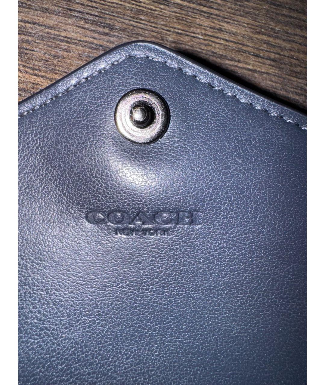 COACH Голубой кожаный кошелек, фото 8