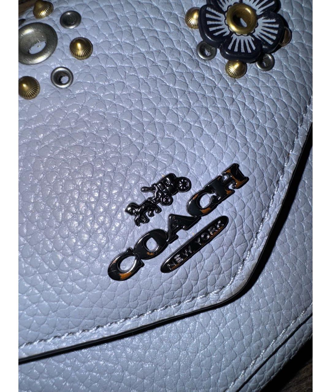 COACH Голубой кожаный кошелек, фото 2