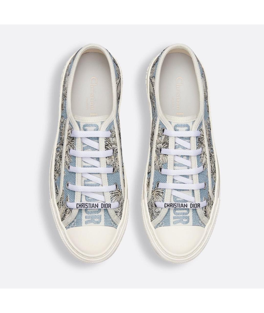 CHRISTIAN DIOR Голубые текстильные кеды, фото 2