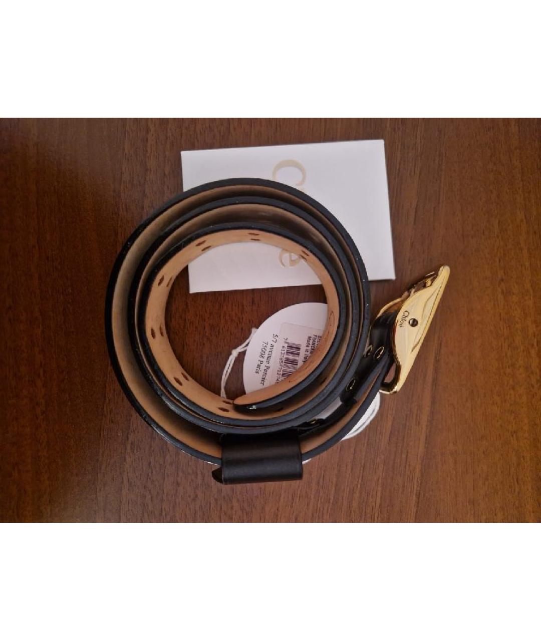 CHLOE Черный кожаный ремень, фото 5