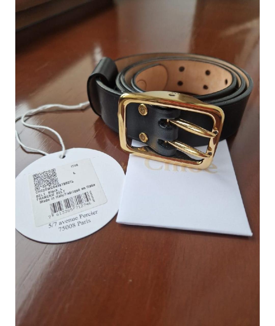 CHLOE Черный кожаный ремень, фото 2