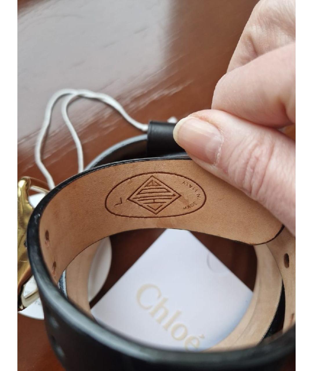 CHLOE Черный кожаный ремень, фото 3