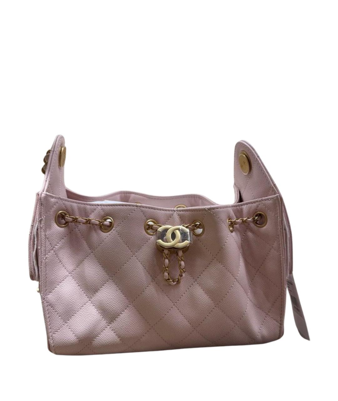 CHANEL Розовая кожаная сумка с короткими ручками, фото 1