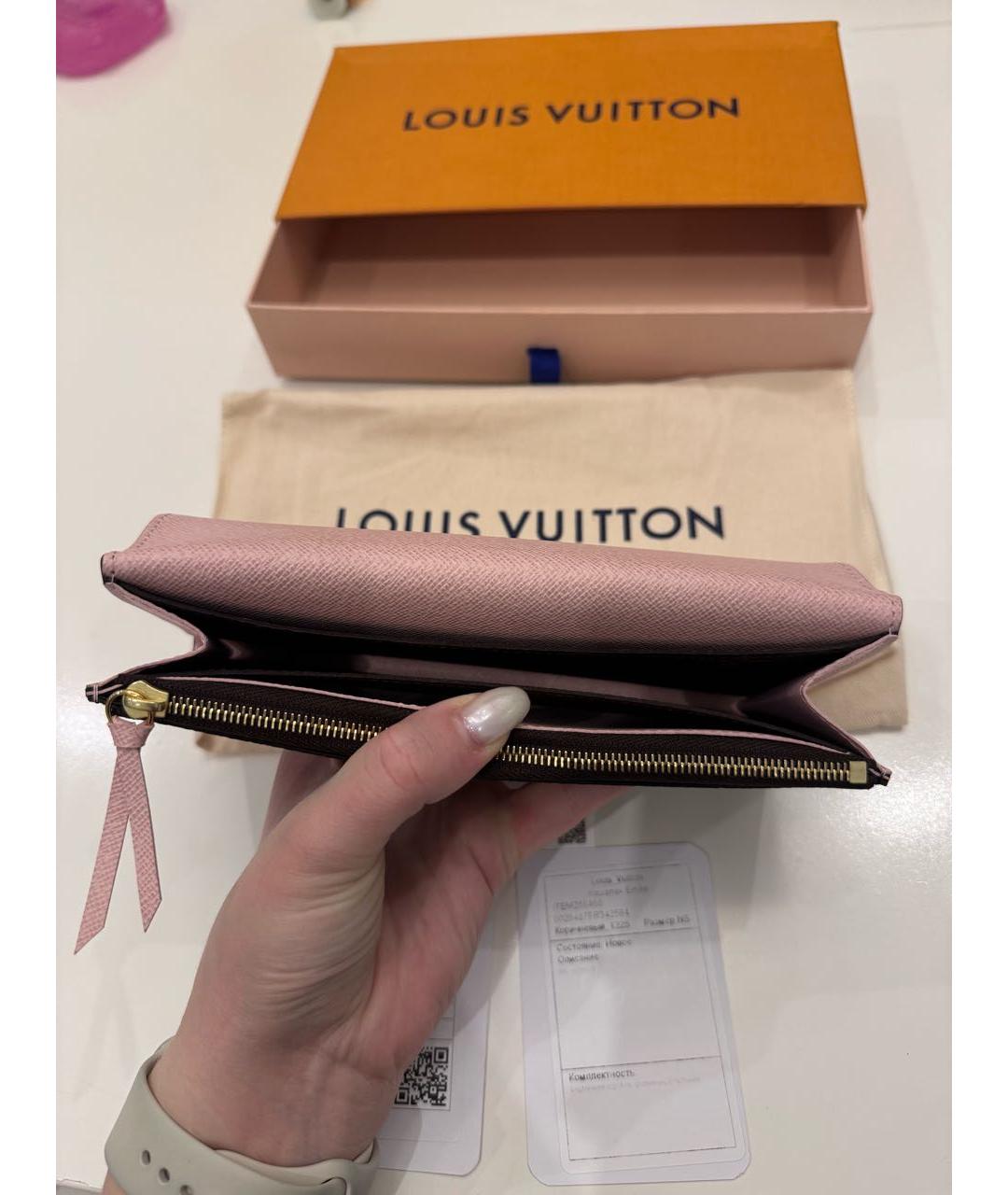 LOUIS VUITTON Коричневый кожаный кошелек, фото 4