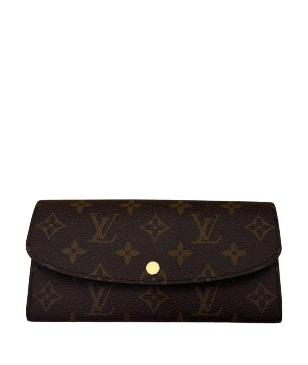 LOUIS VUITTON Коричневый кожаный кошелек, фото 1