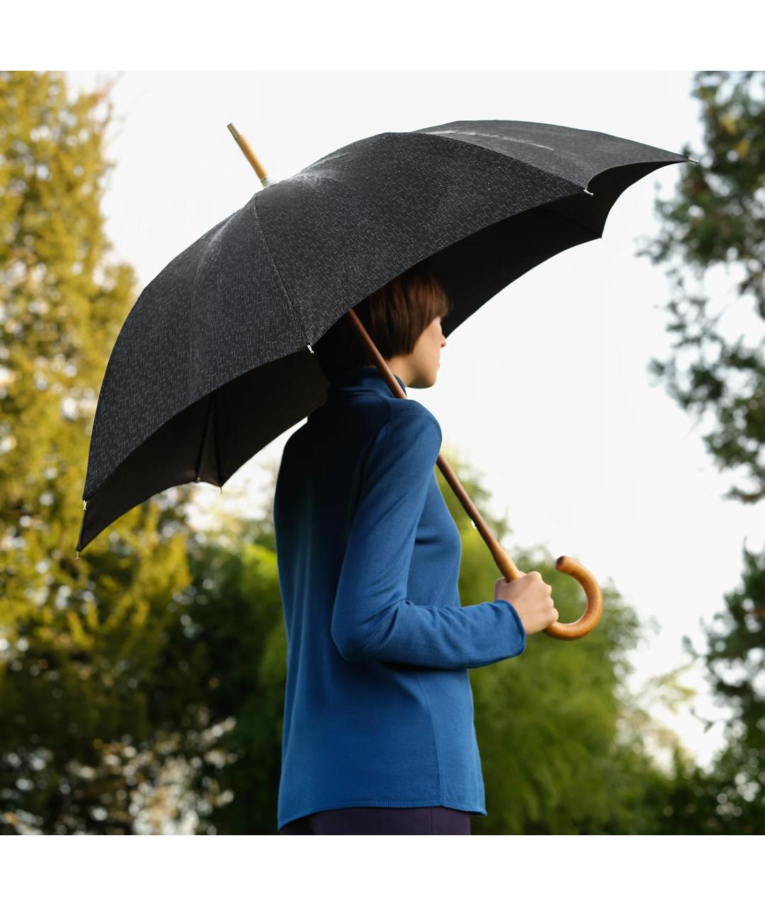 HERMES Черный зонт, фото 4