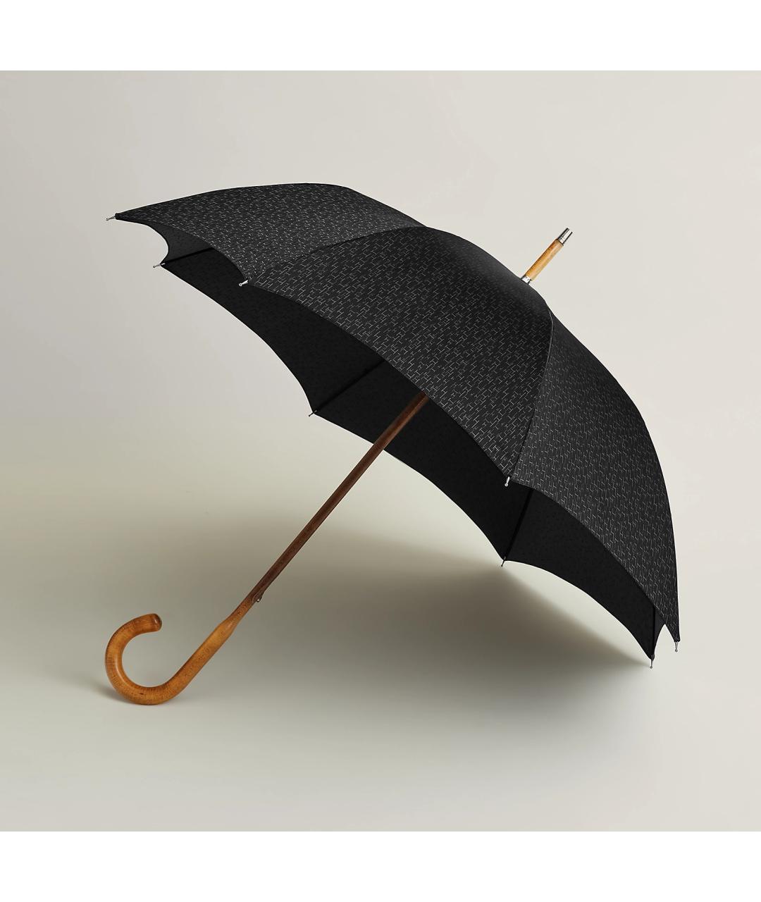 HERMES Черный зонт, фото 5