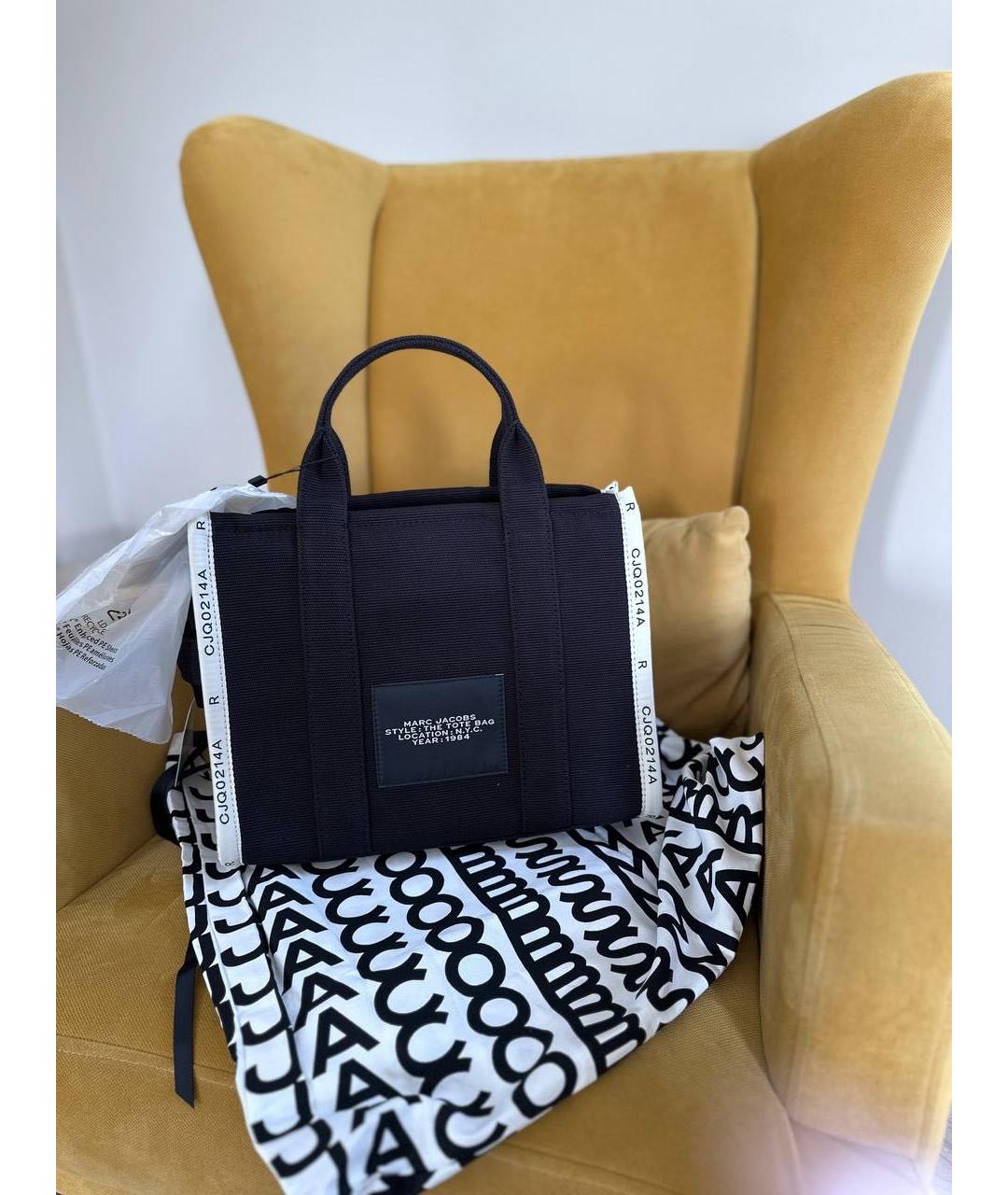 MARC JACOBS Черная тканевая сумка с короткими ручками, фото 3