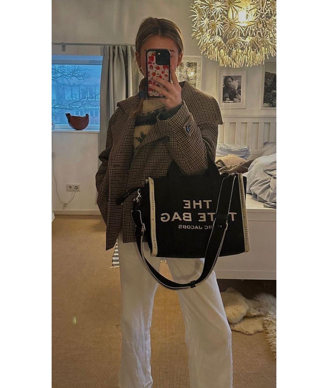 MARC JACOBS Черная тканевая сумка с короткими ручками, фото 8