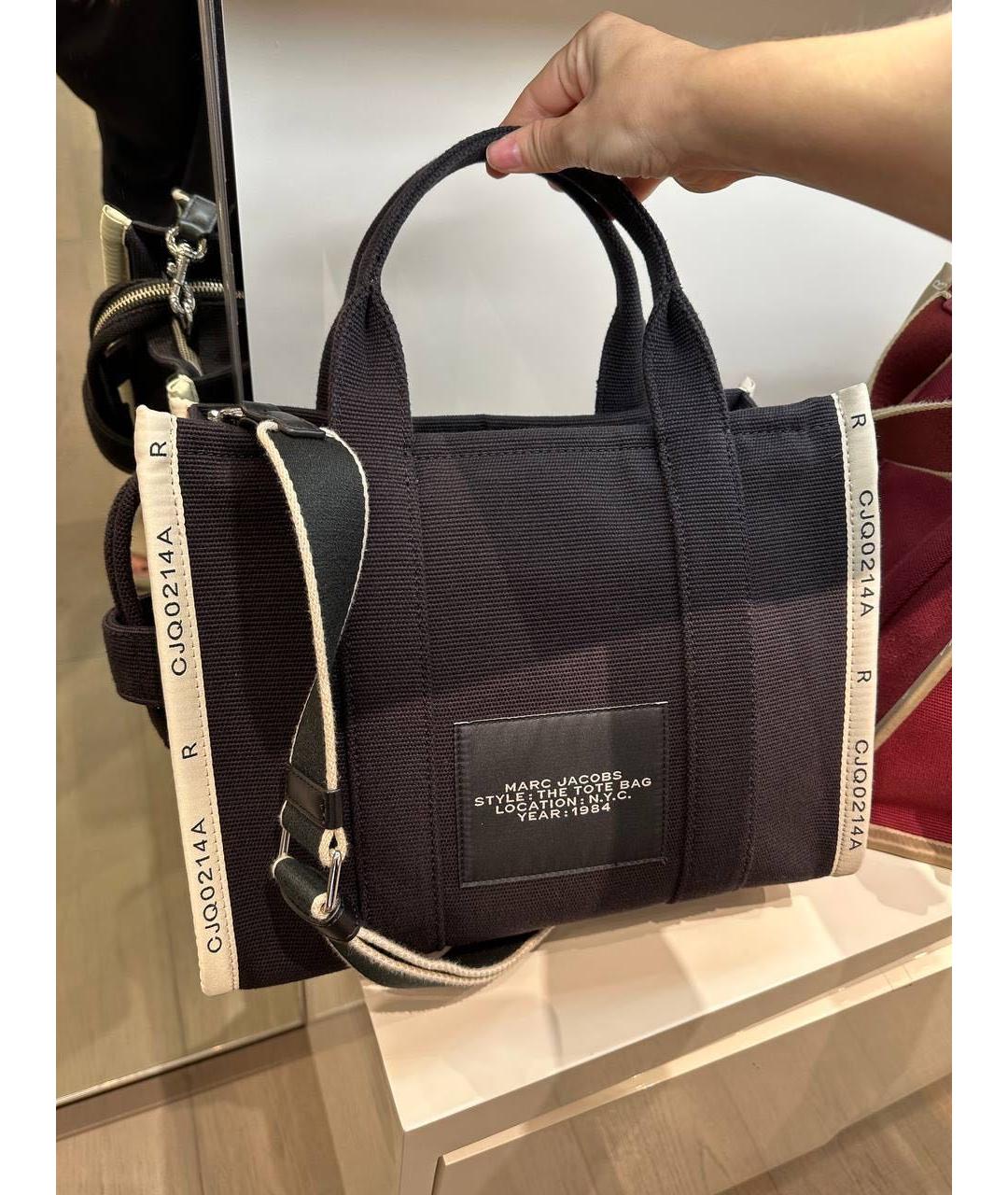 MARC JACOBS Черная тканевая сумка с короткими ручками, фото 2