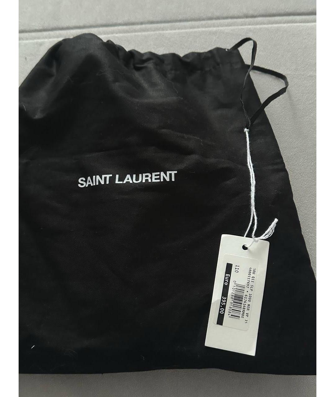 SAINT LAURENT Черный кожаный ремень, фото 4