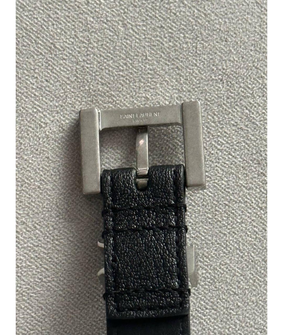 SAINT LAURENT Черный кожаный ремень, фото 5