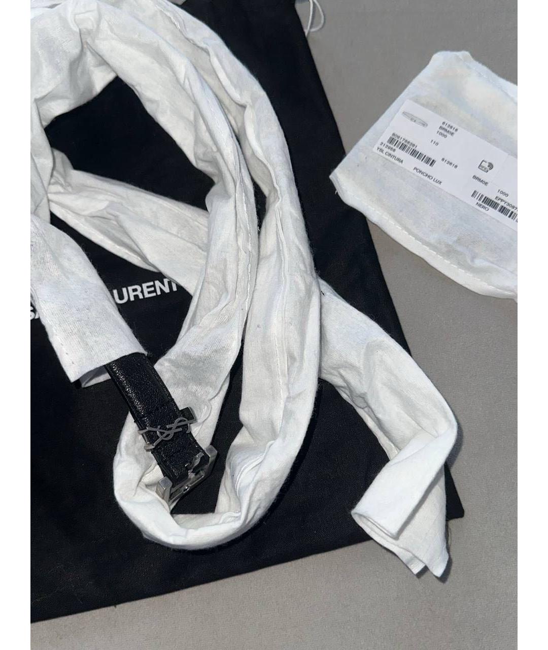 SAINT LAURENT Черный кожаный ремень, фото 3