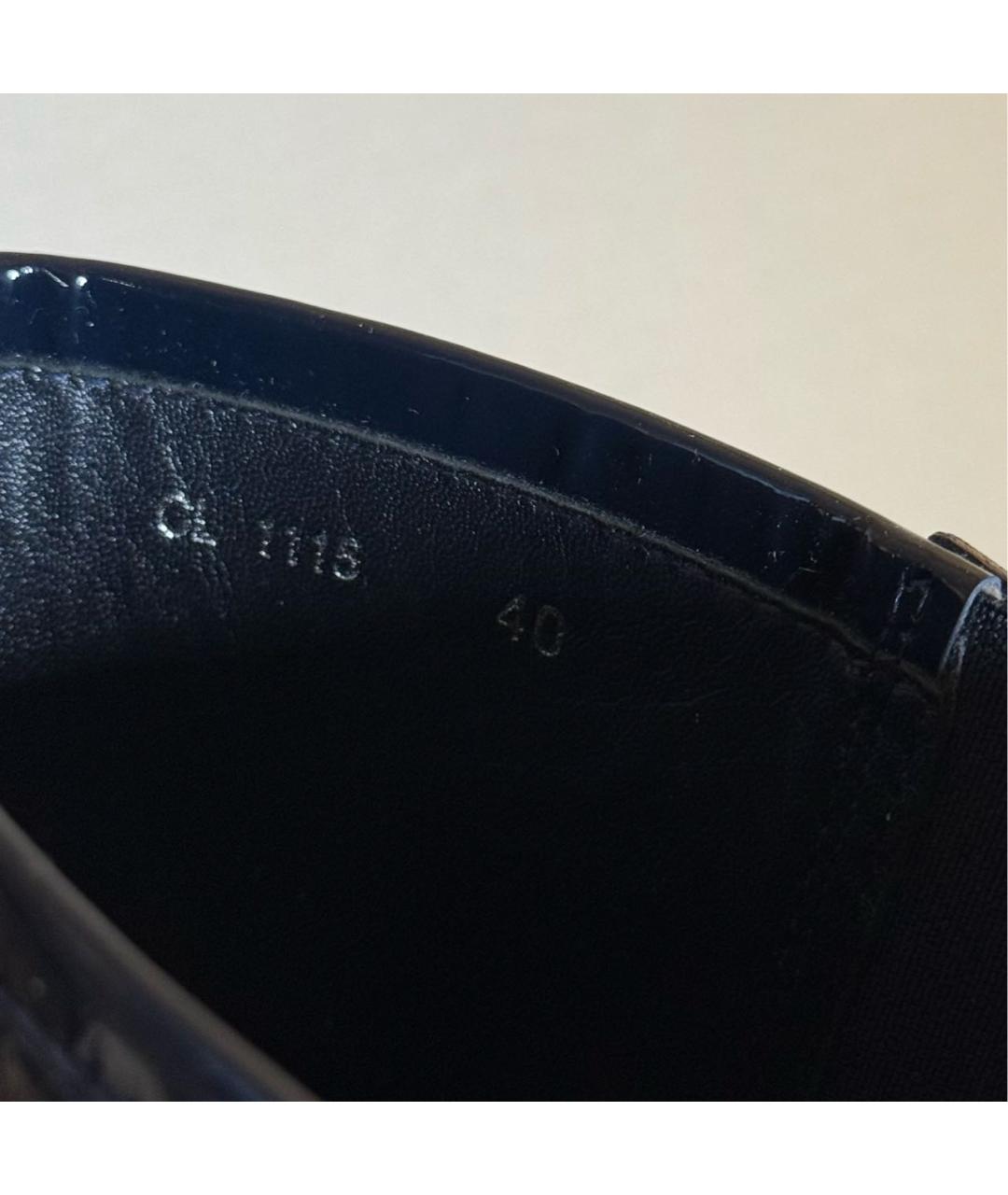 CHRISTIAN DIOR Темно-синие полусапоги из лакированной кожи, фото 6