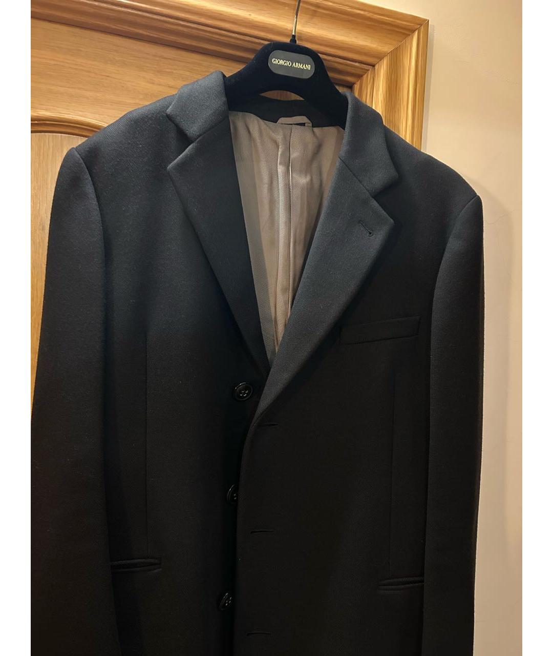 GIORGIO ARMANI Черное шерстяное пальто, фото 3