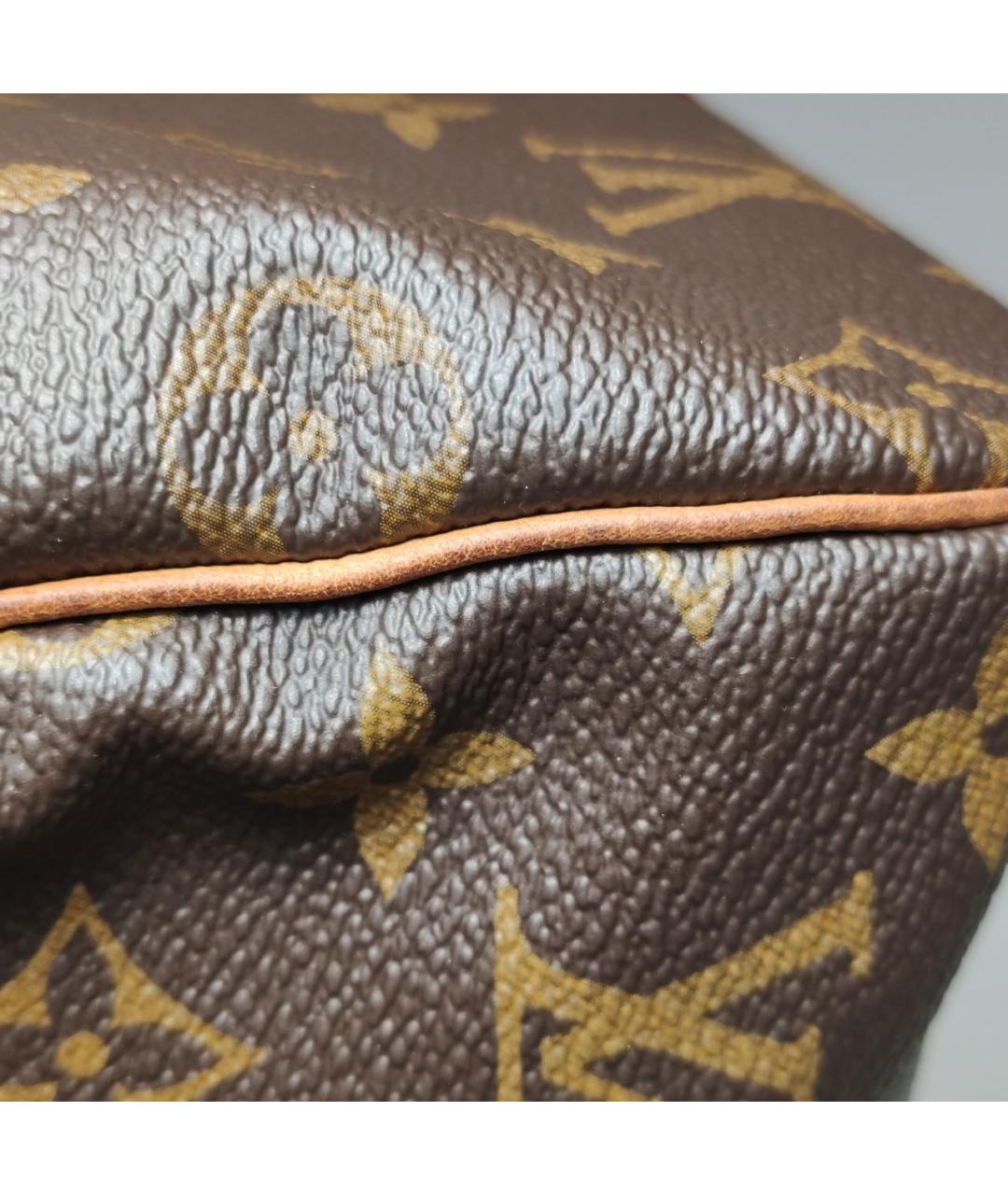 LOUIS VUITTON Коричневая кожаная сумка с короткими ручками, фото 7