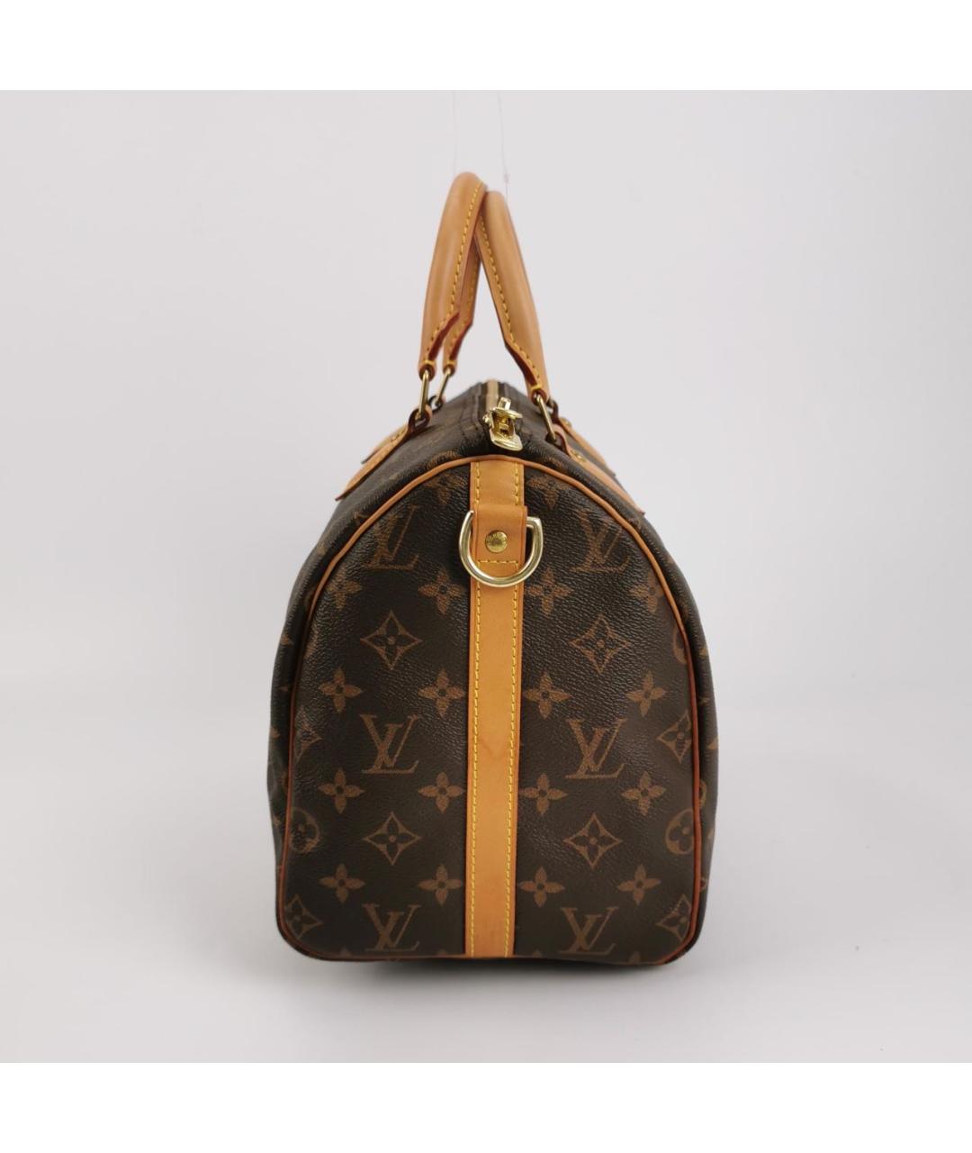 LOUIS VUITTON Коричневая кожаная сумка с короткими ручками, фото 3