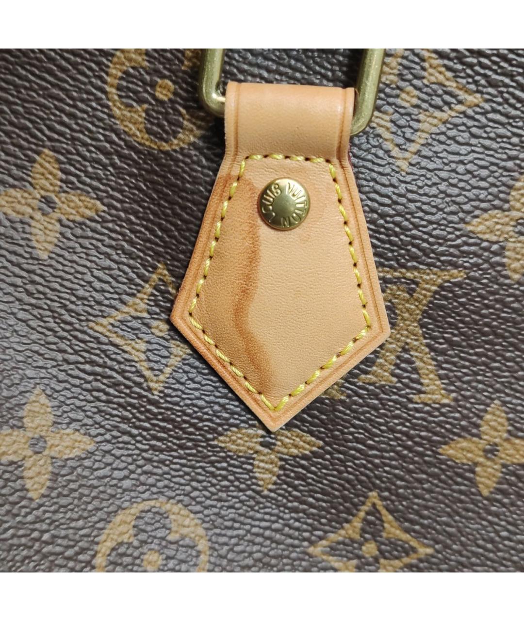 LOUIS VUITTON Коричневая кожаная сумка с короткими ручками, фото 8