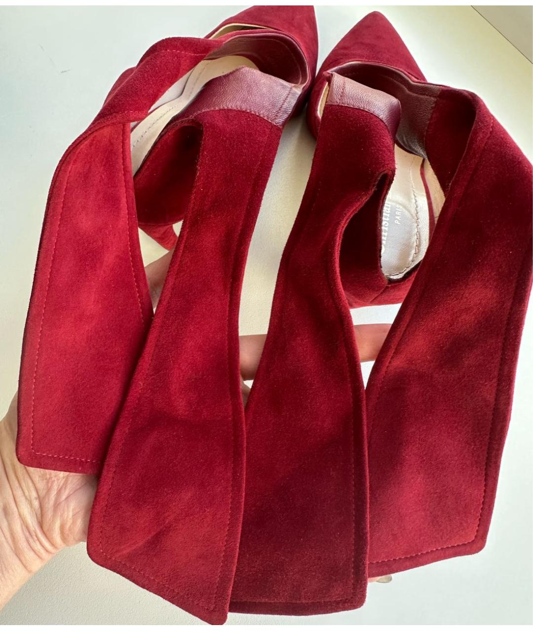 CHRISTIAN DIOR Бордовые замшевые лодочки на низком каблуке, фото 7