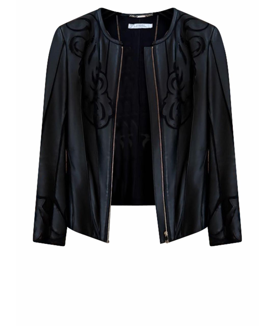 VERSACE COLLECTION Черная кожаная куртка, фото 1