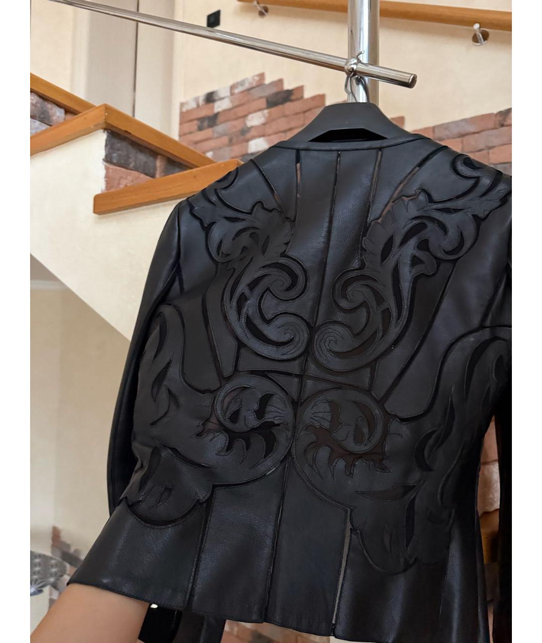 VERSACE COLLECTION Черная кожаная куртка, фото 7