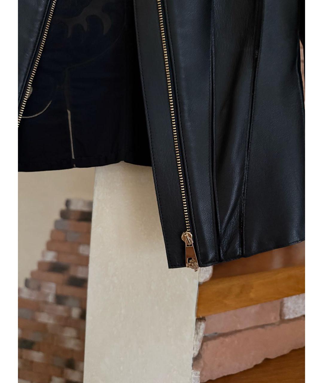 VERSACE COLLECTION Черная кожаная куртка, фото 3