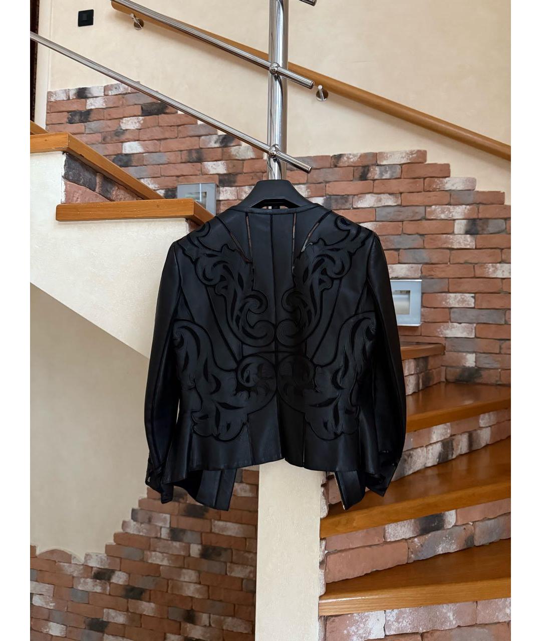 VERSACE COLLECTION Черная кожаная куртка, фото 6