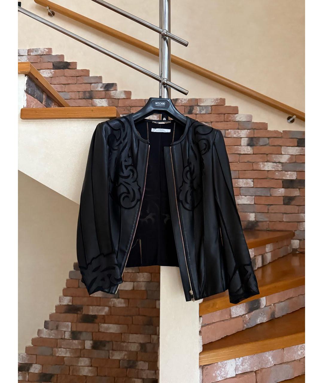 VERSACE COLLECTION Черная кожаная куртка, фото 9