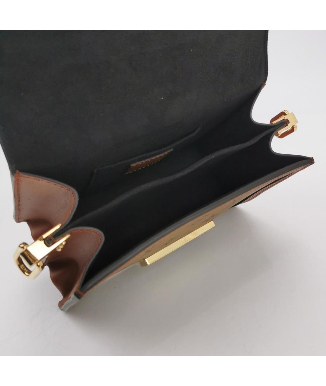 LOUIS VUITTON Коричневая кожаная сумка через плечо, фото 6