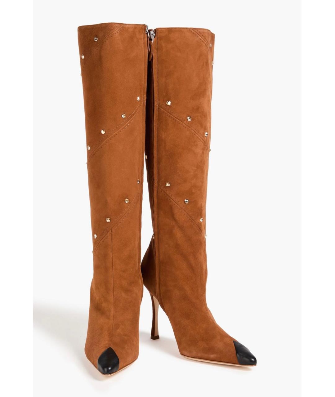 ALESSANDRA RICH Коричневые замшевые сапоги, фото 2