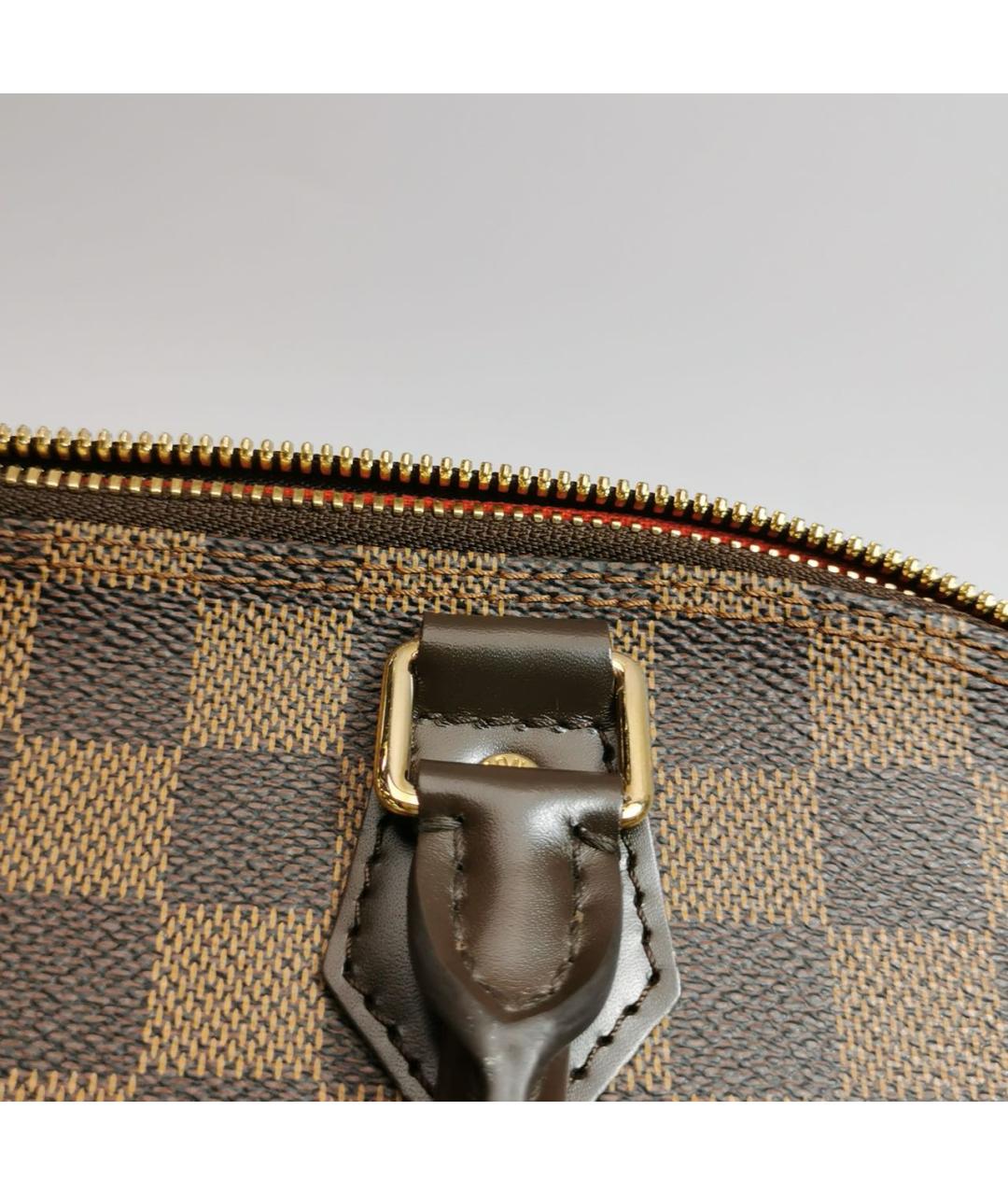 LOUIS VUITTON Коричневая кожаная сумка с короткими ручками, фото 7