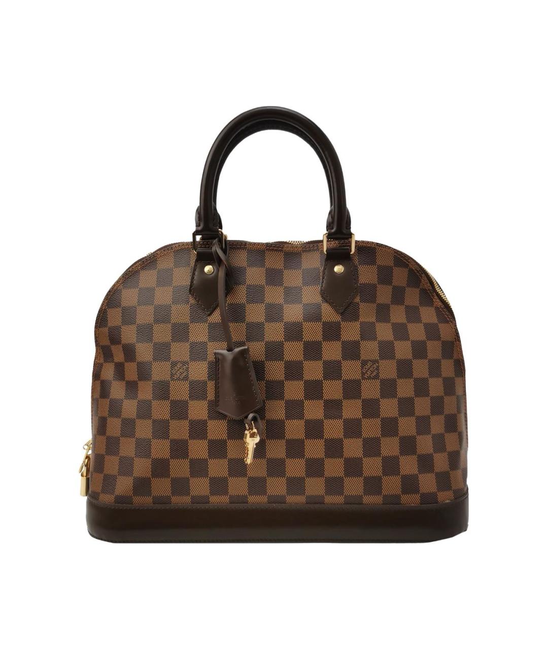 LOUIS VUITTON Коричневая кожаная сумка с короткими ручками, фото 1