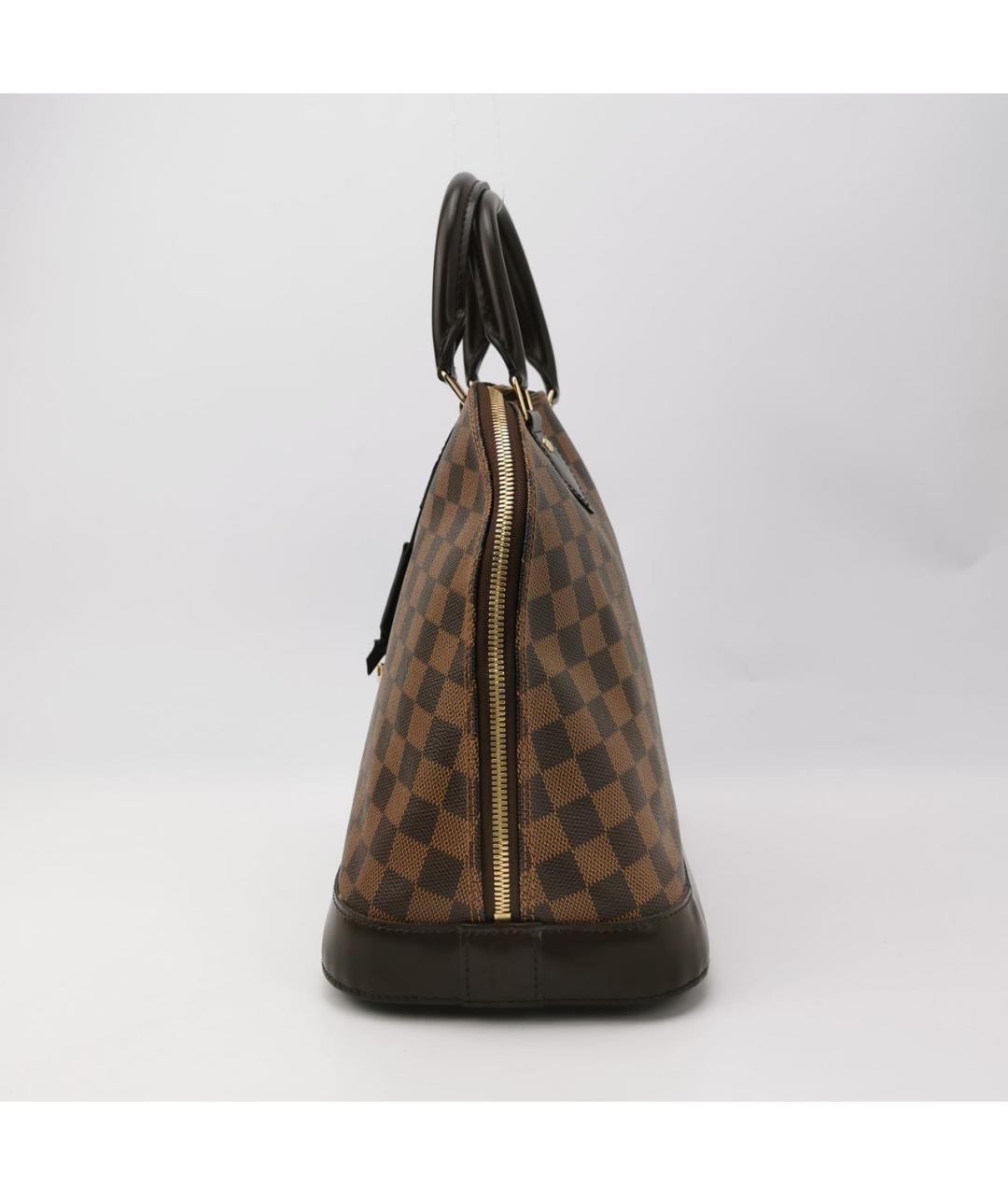 LOUIS VUITTON Коричневая кожаная сумка с короткими ручками, фото 2