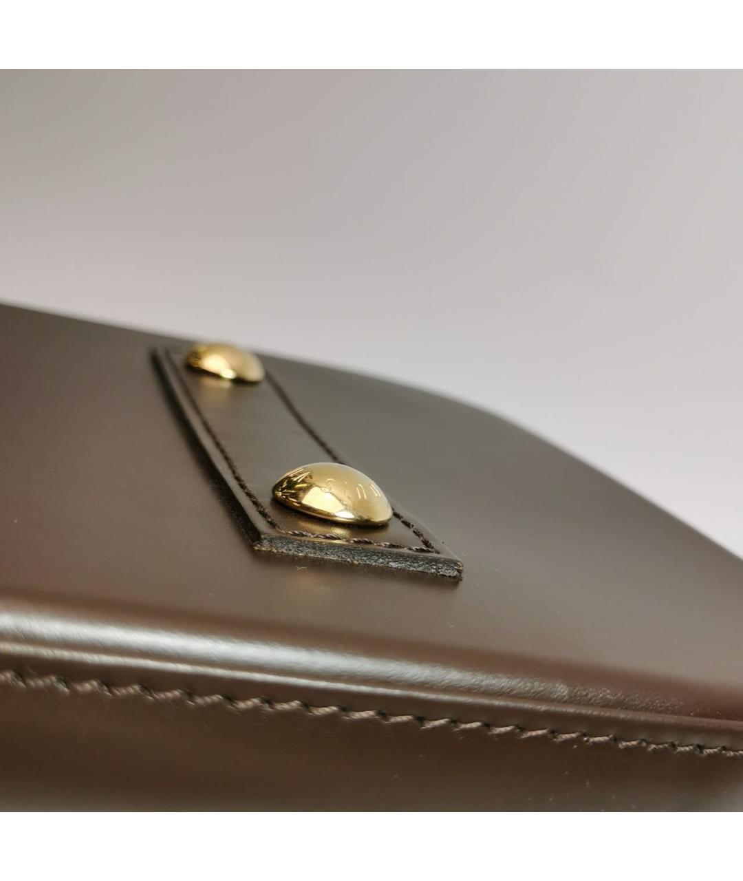LOUIS VUITTON Коричневая кожаная сумка с короткими ручками, фото 8